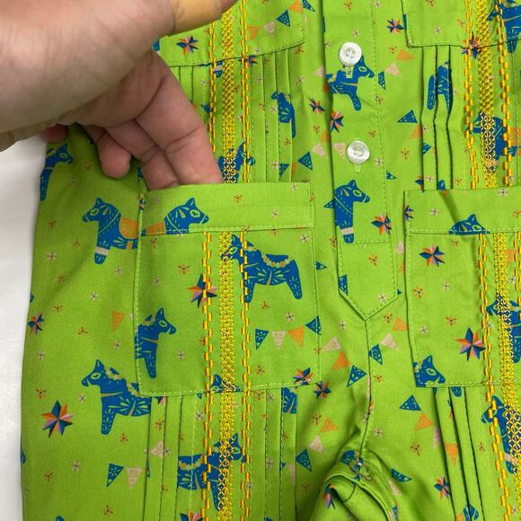 NWT Blue Quail 0-3M Fiesta Guayabera Romper - Picture 5 of 6
